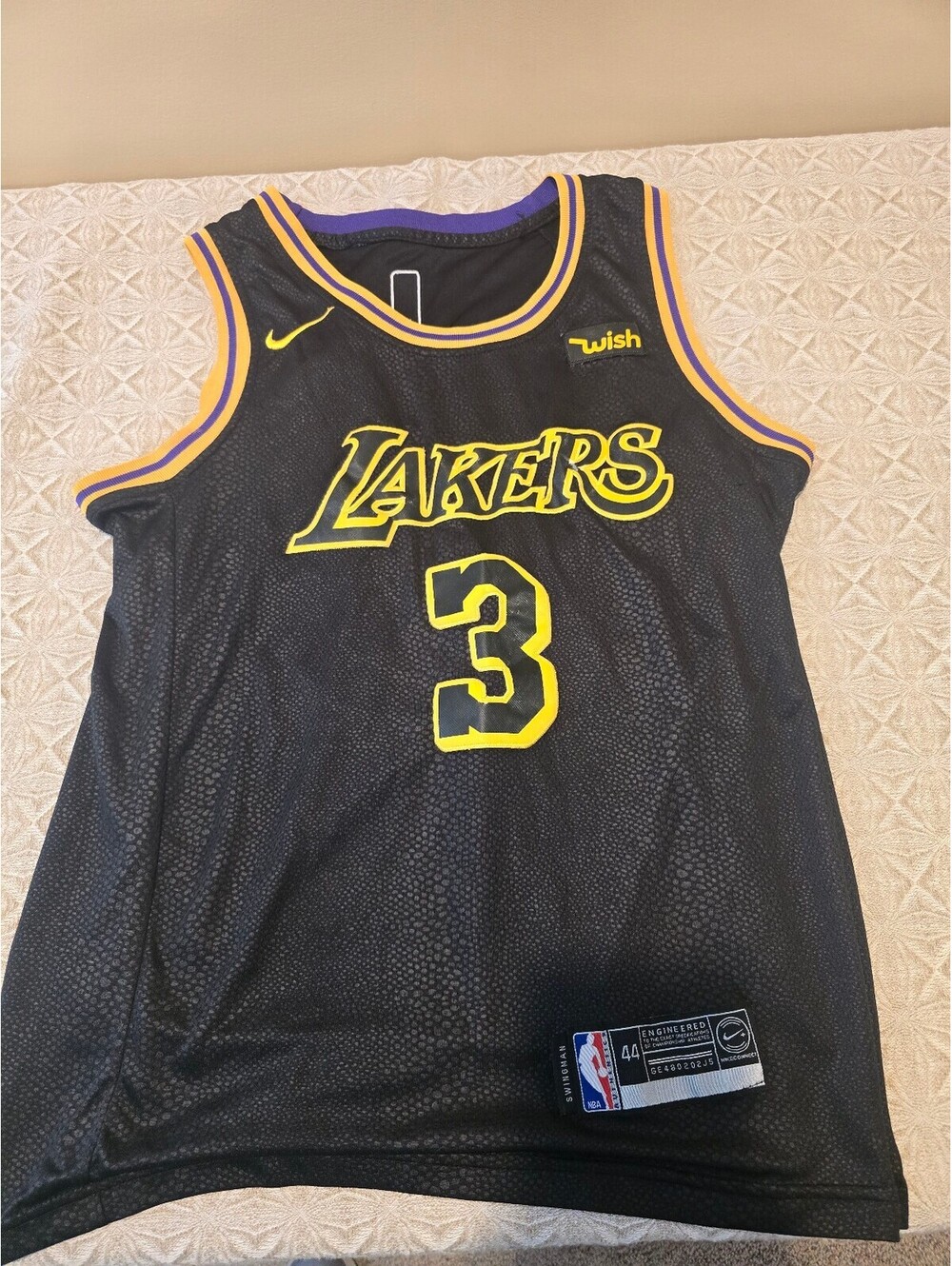 Nike Los Angeles Lakers Anthony Davis #3 NBA Jersey Size 44
